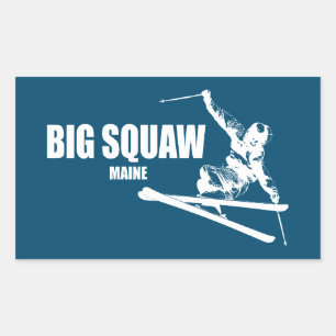 Grote Squaw Maine Skier Rechthoekige Sticker