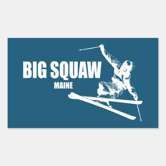 Grote Squaw Maine Skier Rechthoekige Sticker (Voorkant)