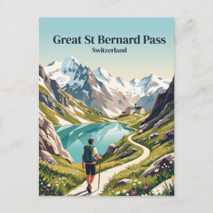 Grote St. Bernardpas Zwitserland Briefkaart