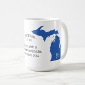 Grote staat Michigan-kaart en wapenschild Koffiemok (Voorkant rechts)