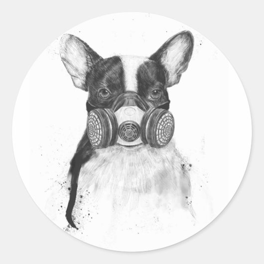 Grote stad ronde sticker (Voorkant)