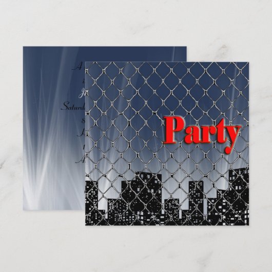 Grote Stad Verjaardag Uitnodigen Kaart (Voorkant / Achterkant)