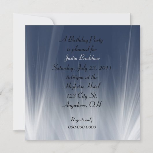 Grote Stad Verjaardag Uitnodigen Kaart (Achterkant)