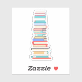 Grote stapel boeken sticker