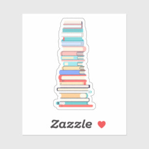 Grote stapel boeken sticker