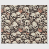 grote stapel schedels naadloze patroontekening cadeaupapier (Vlak)