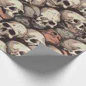 grote stapel schedels naadloze patroontekening cadeaupapier (Hoek)