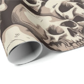 grote stapel schedels naadloze patroontekening cadeaupapier (Rol Hoek)