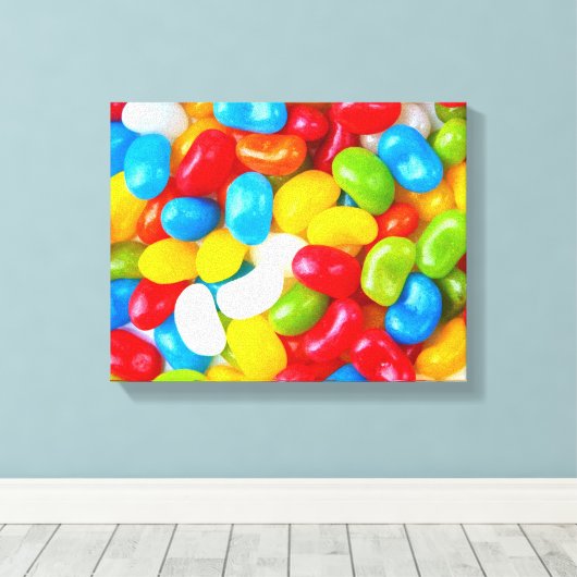 Grote stapel Snoep Jelly Beans Canvas Afdruk (Insitu (Houten vloer))