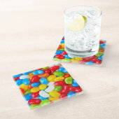 Grote stapel Snoep Jelly Beans Glazen Onderzetter (Schuin)