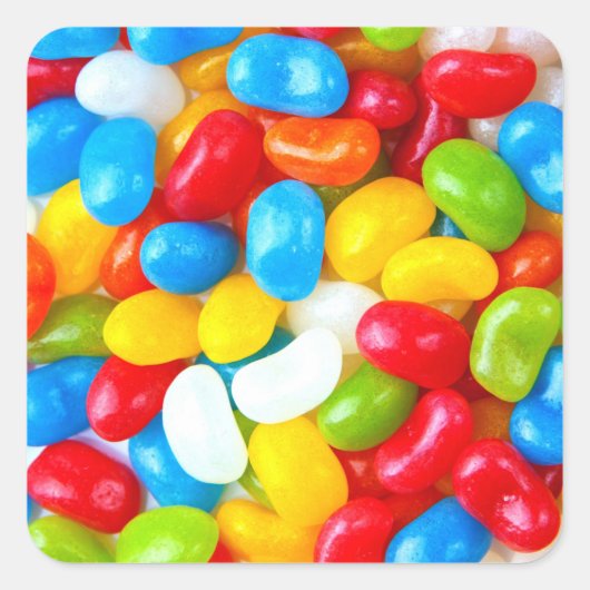 Grote stapel Snoep Jelly Beans Vierkante Sticker (Voorkant)