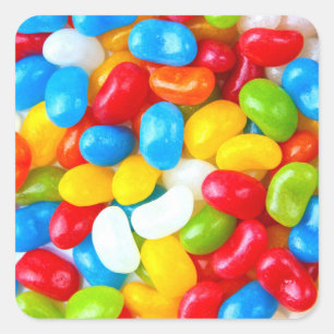 Grote stapel Snoep Jelly Beans Vierkante Sticker