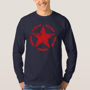 Grote Star Grunge Distress Style T-shirt