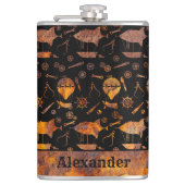 Grote Steampunk Kleurrijke Roestige Luchtschip The Heupfles (Voorkant)