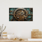 Grote steampunk klok binnenwerk poster (Keuken)