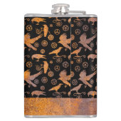 Grote steampunk rosterriten en de Aangepaste naam  Heupfles (Achterkant)