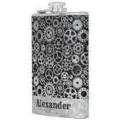 Grote Steampunk Zinksternetten Aangepaste naam Heupfles (Links)