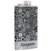 Grote Steampunk Zinksternetten Aangepaste naam Heupfles (Rechts)