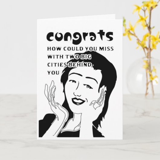 Grote steden gefeliciteerd kaart (Gele Bloem)