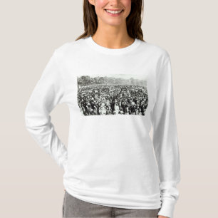 Grote stemmen voor de demonstratie van vrouwen in  t-shirt