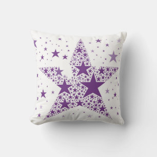 Grote ster gemaakt van kleine sterren in Violet Pa Kussen