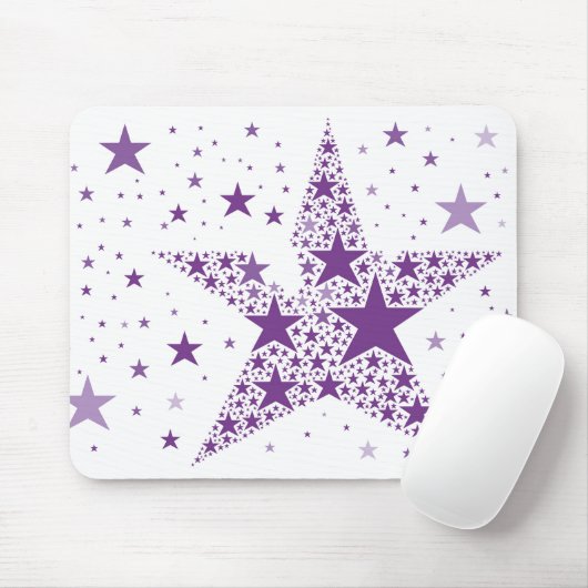 Grote ster gemaakt van kleine sterren in Violet Pa Muismat (Met muis)