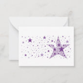 Grote ster gemaakt van kleine sterren in Violet Pa Notitiekaartje (Voorkant)