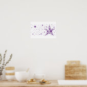 Grote ster gemaakt van kleine sterren in Violet Pa Poster (Keuken)
