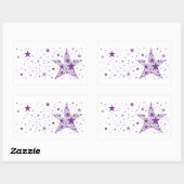 Grote ster gemaakt van kleine sterren in Violet Pa Rechthoekige Sticker (Vel)