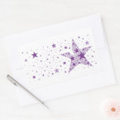 Grote ster gemaakt van kleine sterren in Violet Pa Rechthoekige Sticker (Envelop)