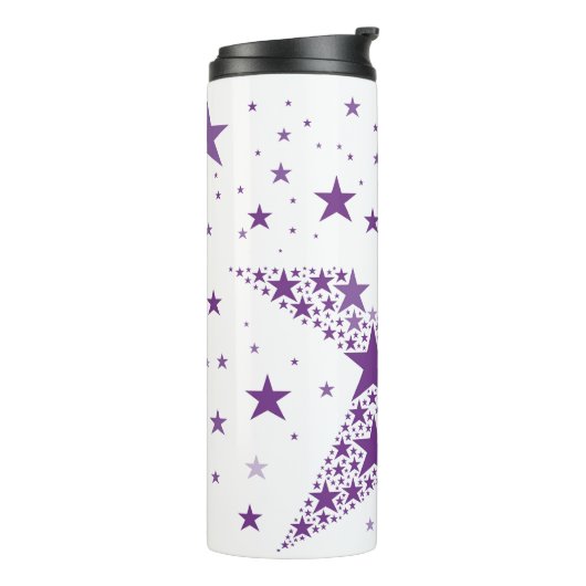 Grote ster gemaakt van kleine sterren in Violet Pa Thermosbeker (Gedraaid links)
