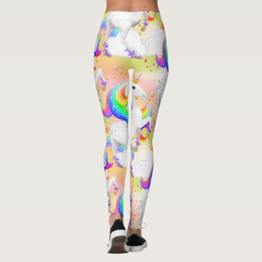 Grote Sterren Regenboog Eenhoorn Prinses van het B Leggings (Achterkant)