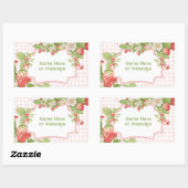 Grote stickerlabel Aardbeienthema Rechthoekige Sticker (Vel)