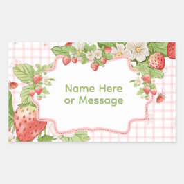 Grote stickerlabel Aardbeienthema Rechthoekige Sticker
