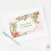 Grote stickerlabel Aardbeienthema Rechthoekige Sticker (Envelop)