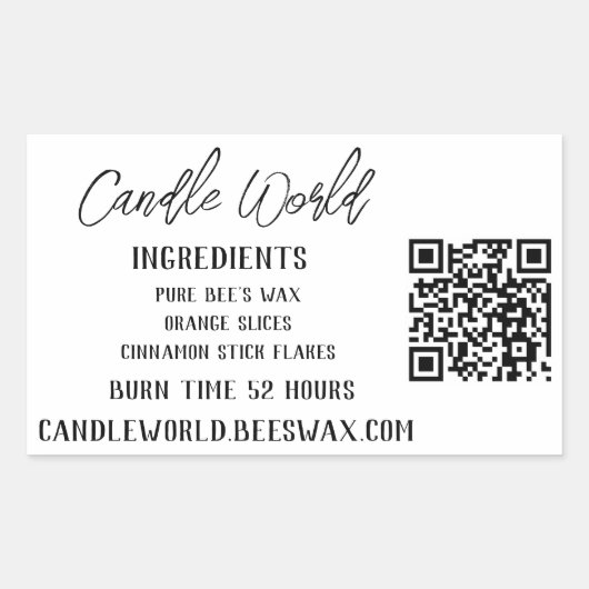 Grote Stickers - Beeswax Candle World (Voorkant)