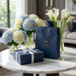 Grote Stickers Navy Goud 80e Verjaardag Dank U