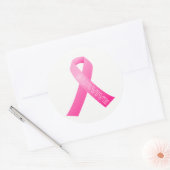 Grote Stickers-overleven roze lint Ronde Sticker (Envelop)