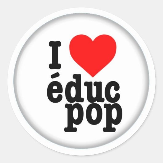 Grote stickers/Stickers I love educ pop Ronde Sticker (Voorkant)