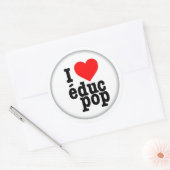 Grote stickers/Stickers I love educ pop Ronde Sticker (Envelop)