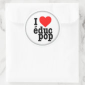 Grote stickers/Stickers I love educ pop Ronde Sticker (Tas)
