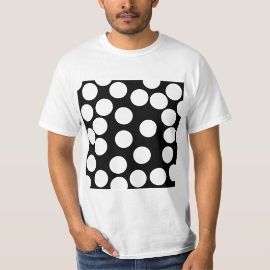Grote Stippen in zwart-wit. T-shirt (Voorkant)