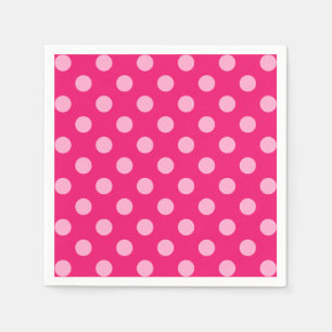 Grote Stippen met retro, Fuchsia en Pastel Roze Servet
