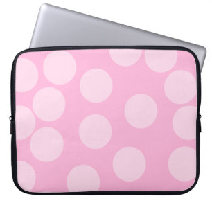 Grote Stippen Patroon. Bleek Roze en Snoep Roze. Laptop Sleeve