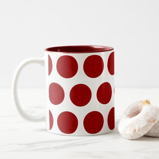 Grote Stippen Tweekleurige Koffiemok (Met donut)