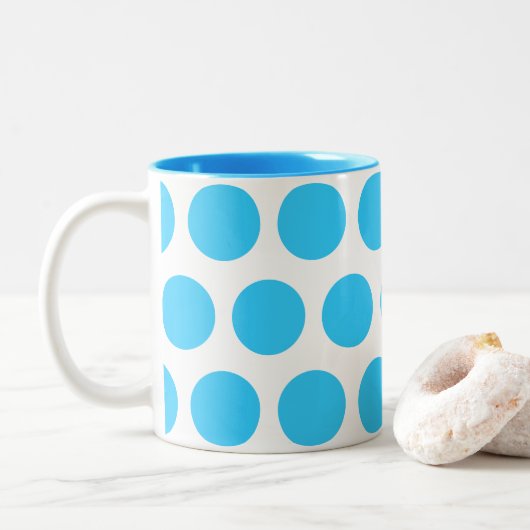Grote Stippen Tweekleurige Koffiemok (Met donut)