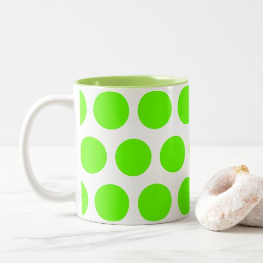 Grote Stippen Tweekleurige Koffiemok (Met donut)