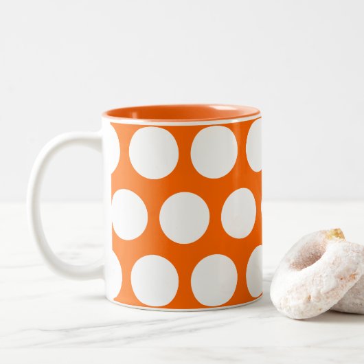 Grote Stippen Tweekleurige Koffiemok (Met donut)