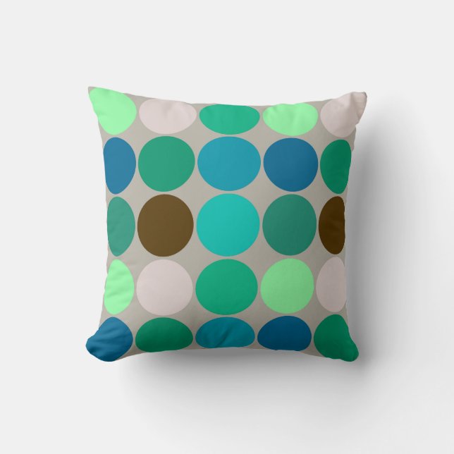 Grote Stippen uit de middeleeuwen, Turquoise en Gr Kussen (Voorkant)