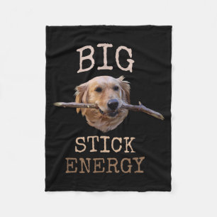 Grote Stok Energie - Grappige Golden Retriever Eig Fleece Deken
